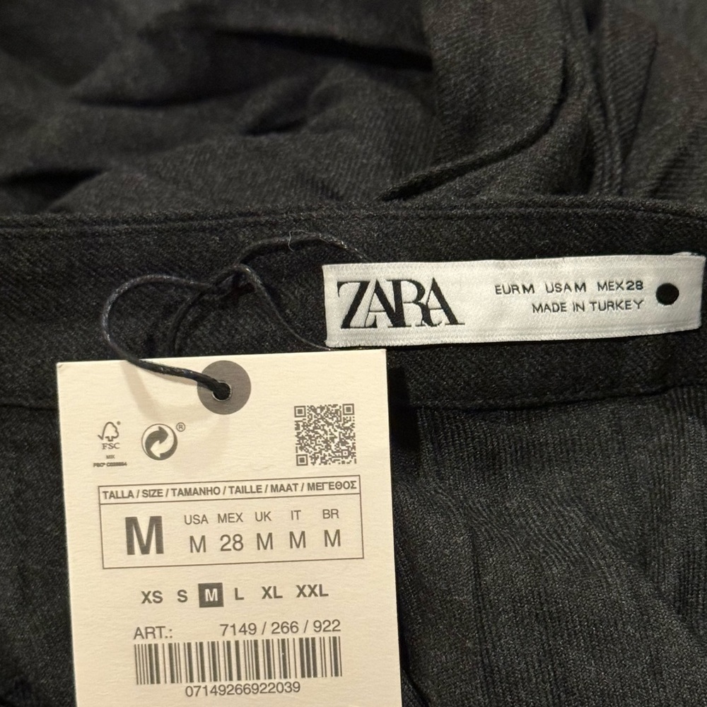 NWT Zara Gray Pleated Buttoned Skirt 7149/266 Size M - Picture 11 of 12